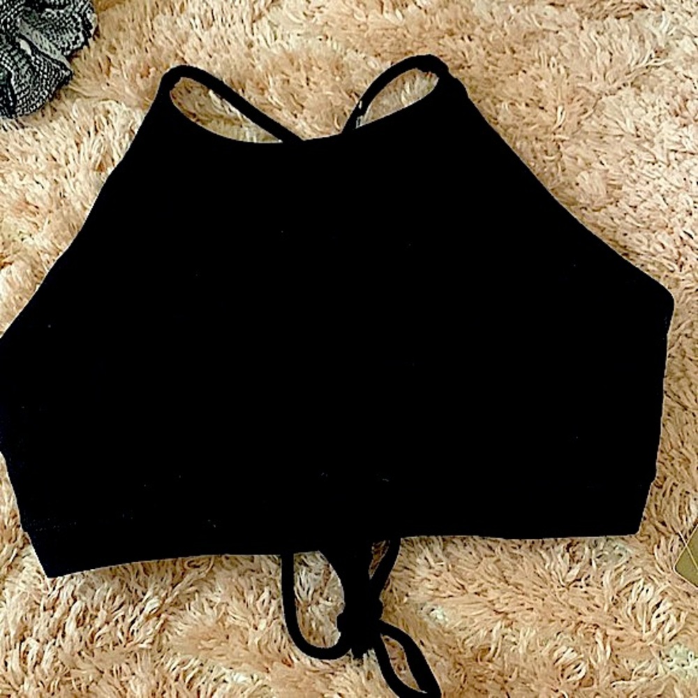 NWT J. Crew x New Balance High Neck Tie Back Sport Bra/ Crop Tank